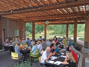 The Welcome Pavilion's Center Stage, complete with windows and sliding doors, makes for a cozy ticket booth for October 2013's "Animals of the Night" event.